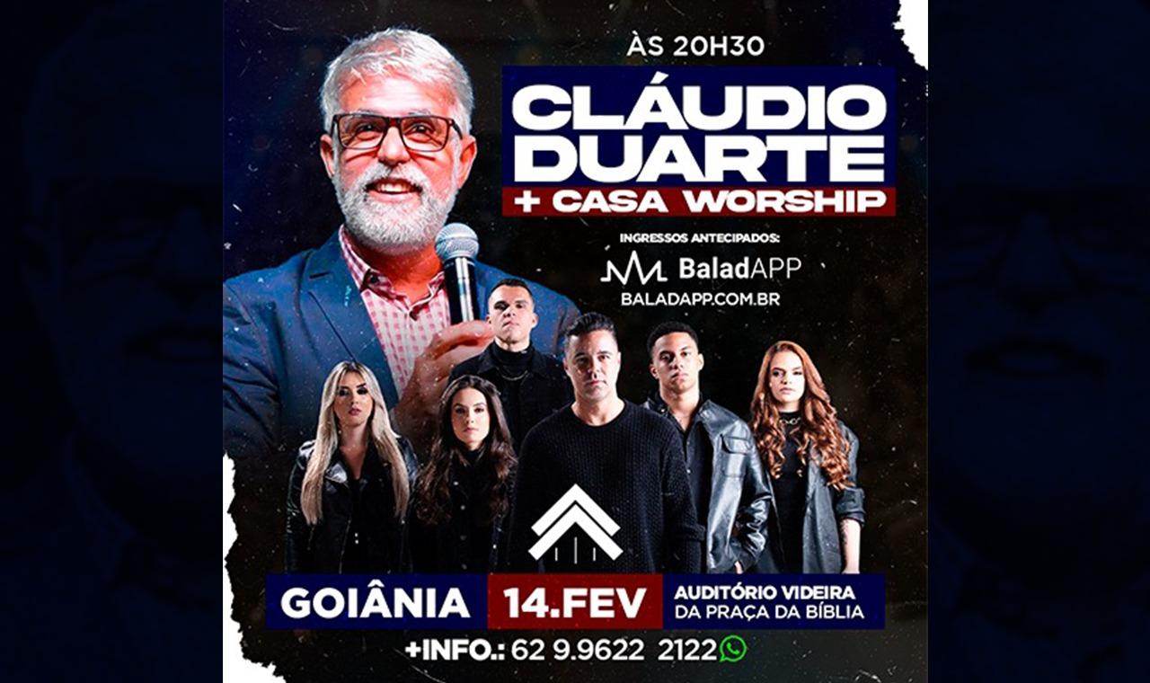“Cláudio Duarte” & Banda “Casa Worship”, dia 14/02, em Goiânia